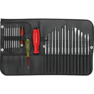 31-piece universal screwdriver set with replaceble handles in roll-up pouche PB 8515